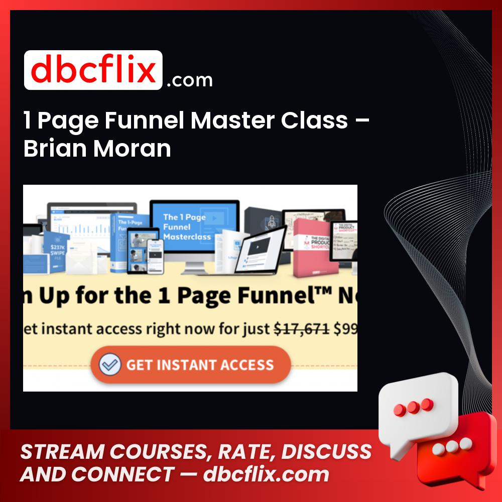 1 Page Funnel Master Class – Brian Moran free downoad, dbcflix, dbcflix.com, storedbc.com, downloadbusinesscourse, mega, google drive