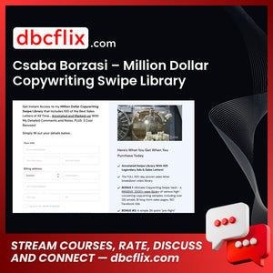 Csaba Borzasi – Million Dollar Copywriting Swipe Library free downoad, dbcflix, dbcflix.com, storedbc.com, downloadbusinesscourse, mega, google drive