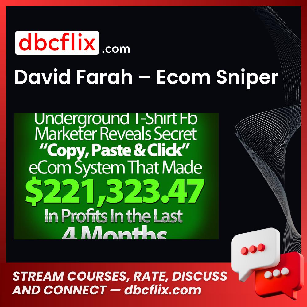 David Farah Ecom Sniper FREE DOWNLOAD