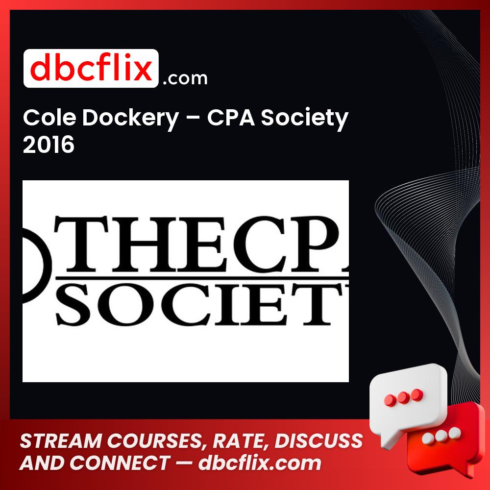 Cole Dockery Cpa Society 2016 FREE DOWNLOAD