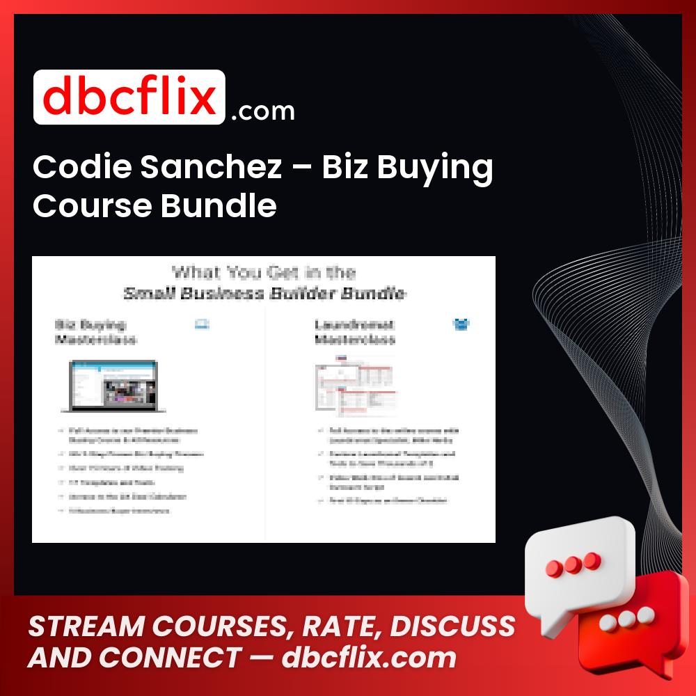 Codie Sanchez – Biz Buying Course Bundle free downoad, dbcflix, dbcflix.com, storedbc.com, downloadbusinesscourse, mega, google drive