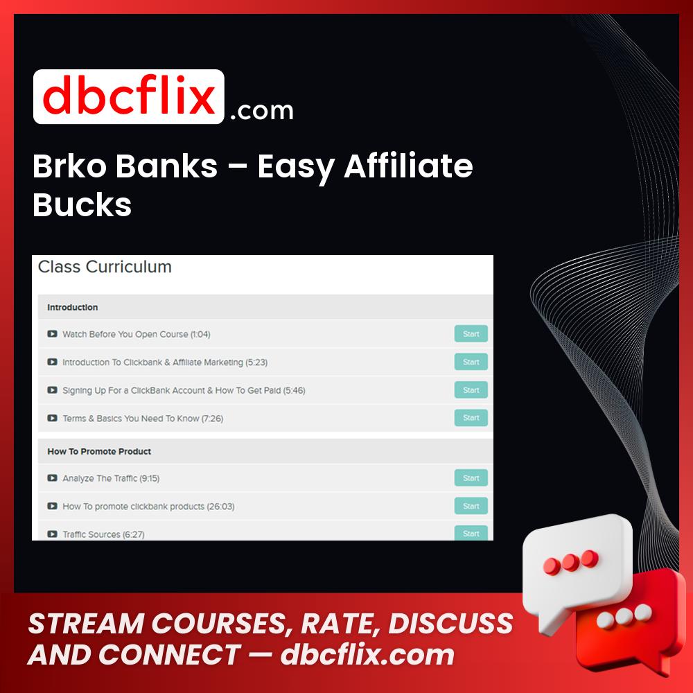 Brko Banks Easy Affiliate Bucks FREE DOWNLOAD
