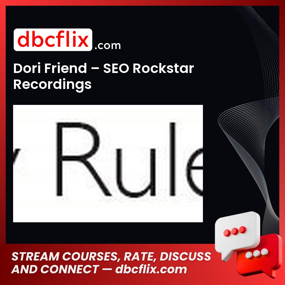 Dori Friend Seo Rockstar Recordings FREE DOWNLOAD