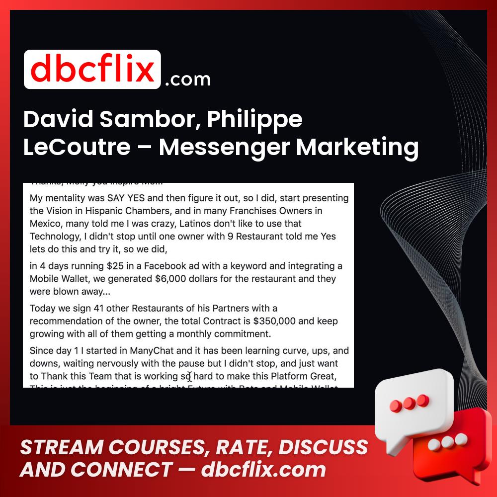 David Sambor Philippe Lecoutre Messenger Marketing Experts FREE DOWNLOAD