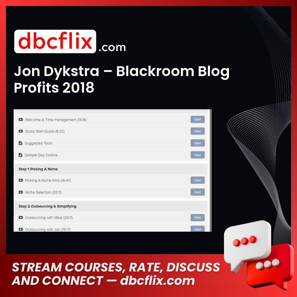 Jon Dykstra Blackroom Blog Profits 2018 FREE DOWNLOAD