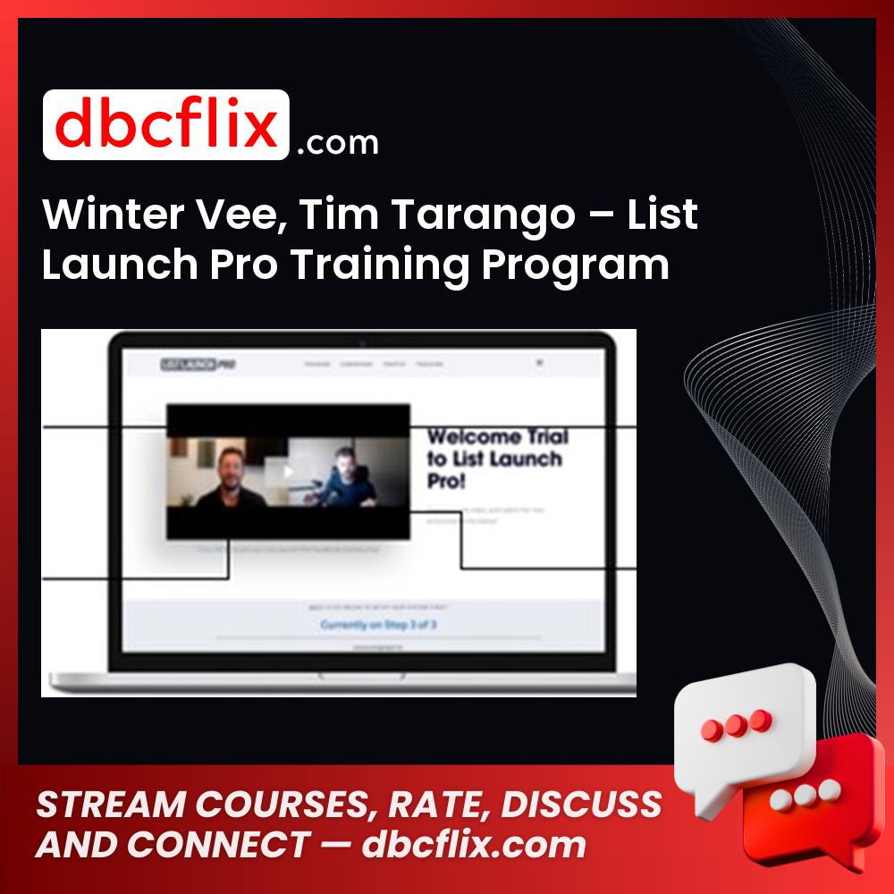 Winter Vee Tim Tarango List Launch Pro Training Program FREE DOWNLOAD
