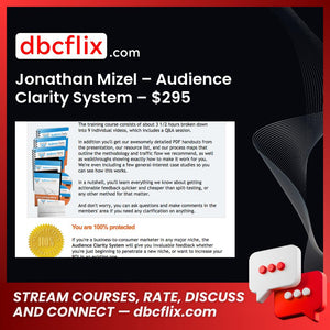 Jonathan Mizel – Audience Clarity System – $295 free downoad, dbcflix, dbcflix.com, storedbc.com, downloadbusinesscourse, mega, google drive