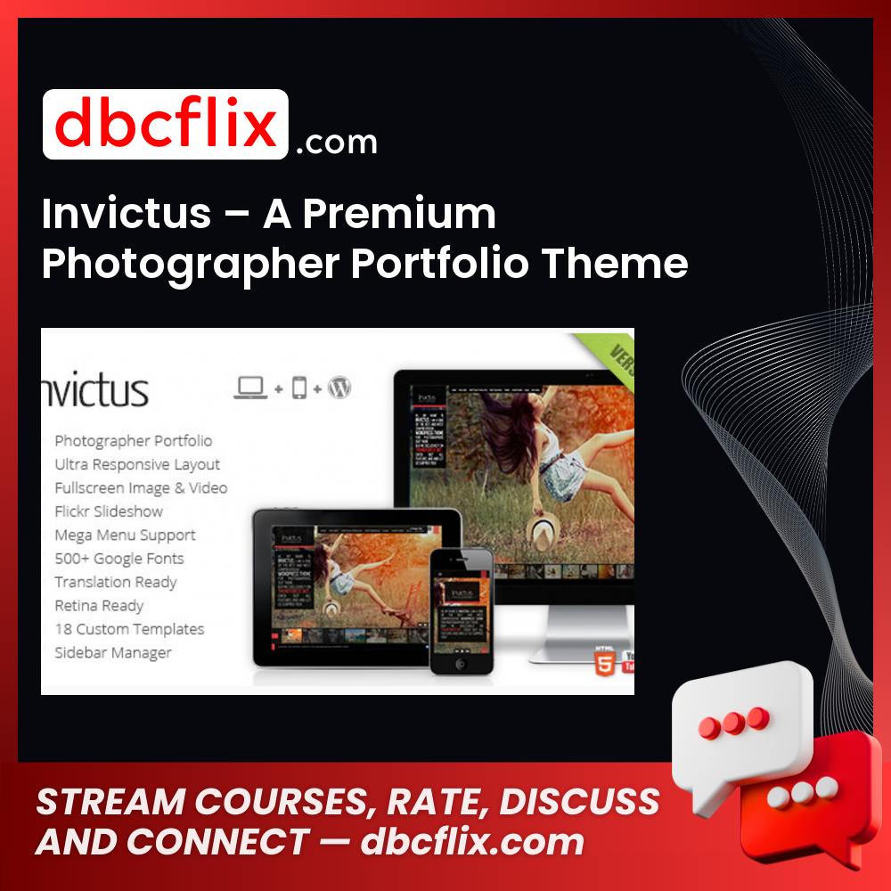 Invictus – A Premium Photographer Portfolio Theme v3.3 – $48 free downoad, dbcflix, dbcflix.com, storedbc.com, downloadbusinesscourse, mega, google drive