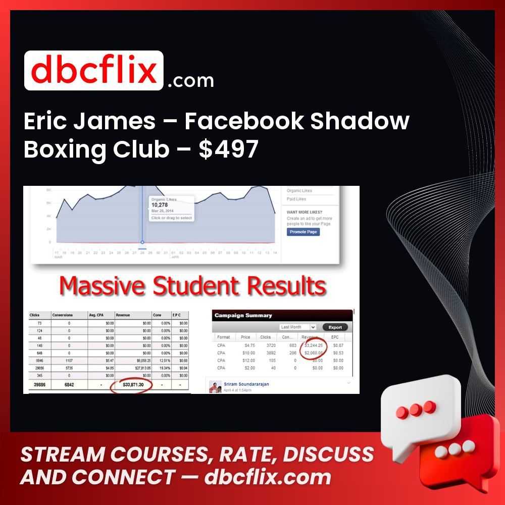 Eric James – Facebook Shadow Boxing Club – $497 free downoad, dbcflix, dbcflix.com, storedbc.com, downloadbusinesscourse, mega, google drive