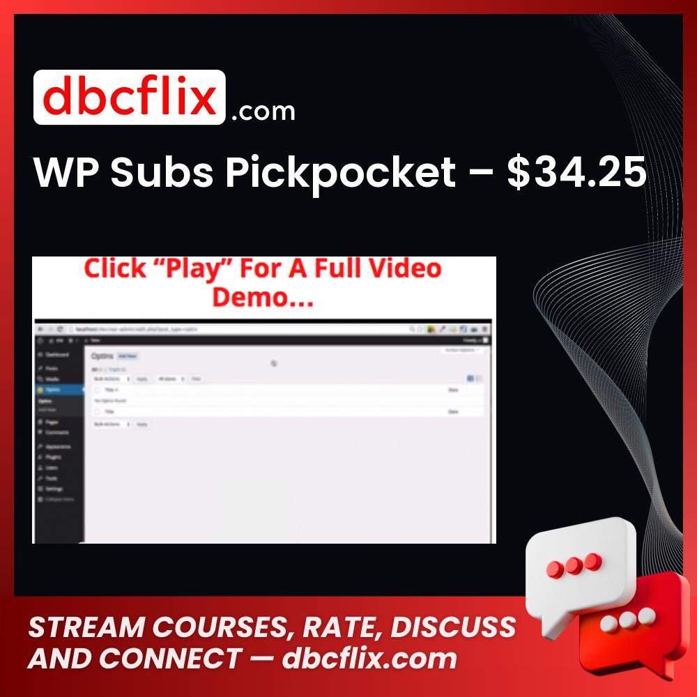 WP Subs Pickpocket – $34.25 free downoad, dbcflix, dbcflix.com, storedbc.com, downloadbusinesscourse, mega, google drive