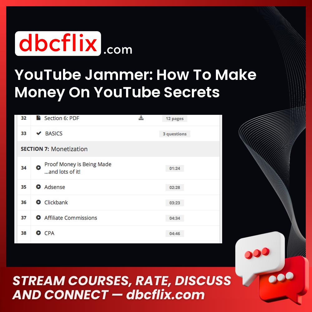 YouTube Jammer: How To Make Money On YouTube Secrets Course – $28 free downoad, dbcflix, dbcflix.com, storedbc.com, downloadbusinesscourse, mega, google drive