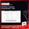 Effortless Celebrity Endorsement – PDF free downoad, dbcflix, dbcflix.com, storedbc.com, downloadbusinesscourse, mega, google drive